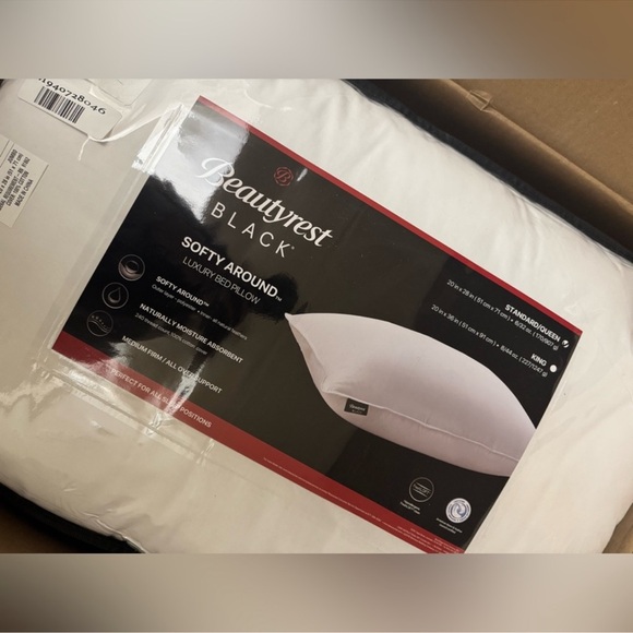 🎉LAST PIECE🎉2PC Beautyrest Black Luxury Goose Down And Feather Pillows - Picture 9 of 12